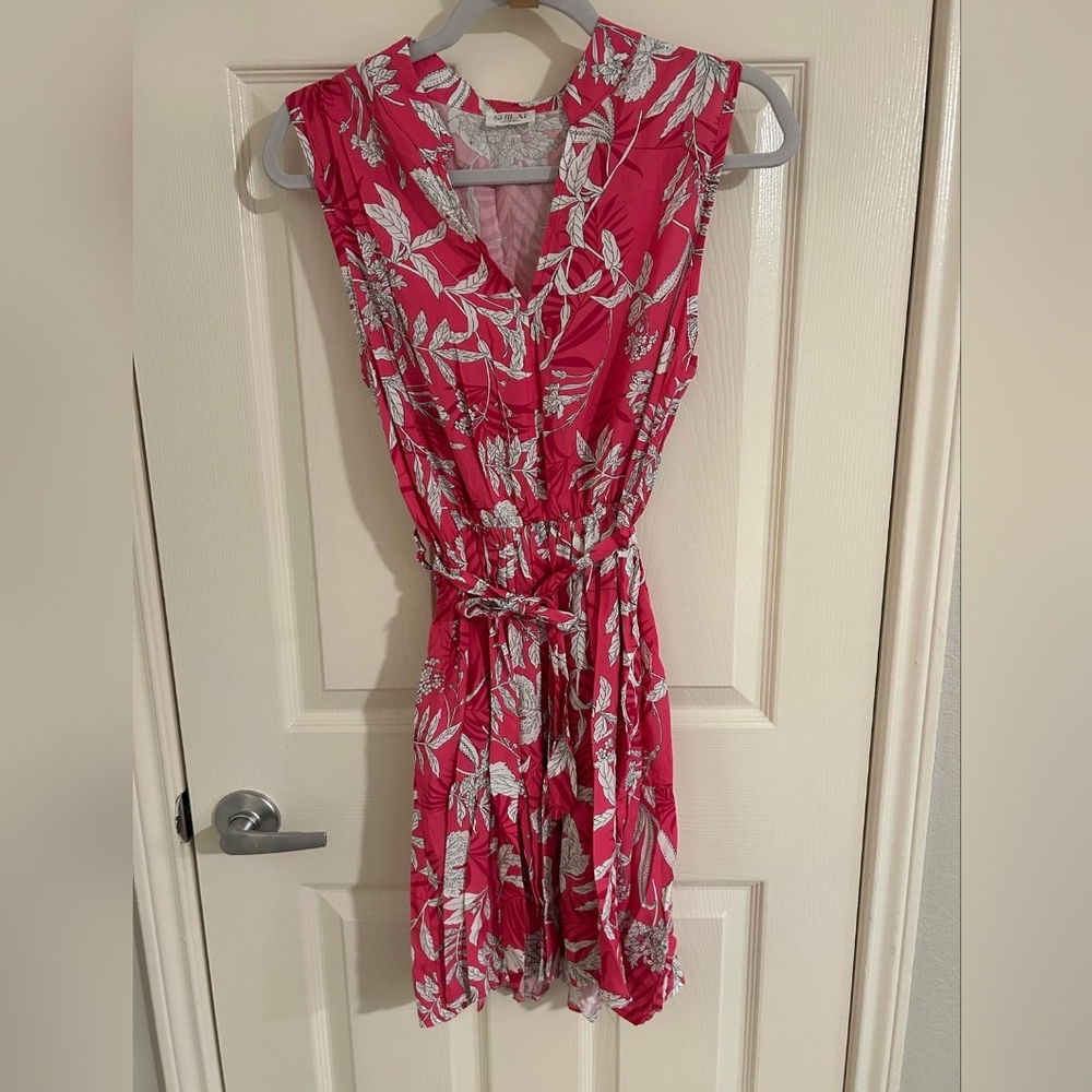 Chic Pink Floral Midi Dress